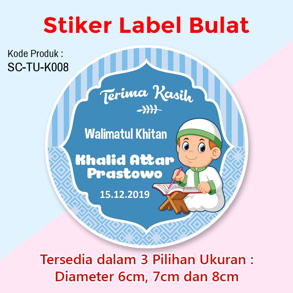  Stiker  Label Khitanan  Anak Tumpeng Mini Souvenir Khitan 