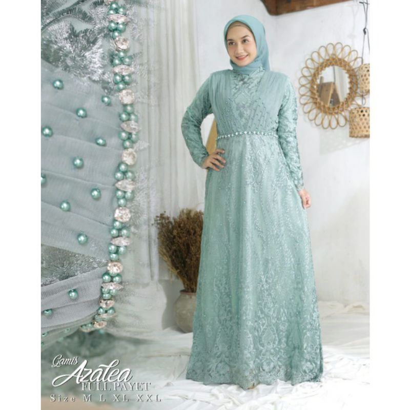 GAMIS MEWAH SELENDANG TERLARIS/GAMIS SELANDANG KEBAYA/GAMIS SELENDANG RATU MODERN