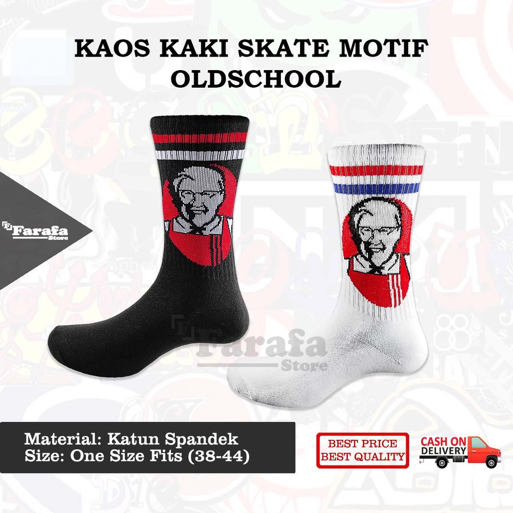 Kaos Kaki Skate Kaos Kaki Distro Kaos Kaki Old School Motif KFC Bahan Katun Premium