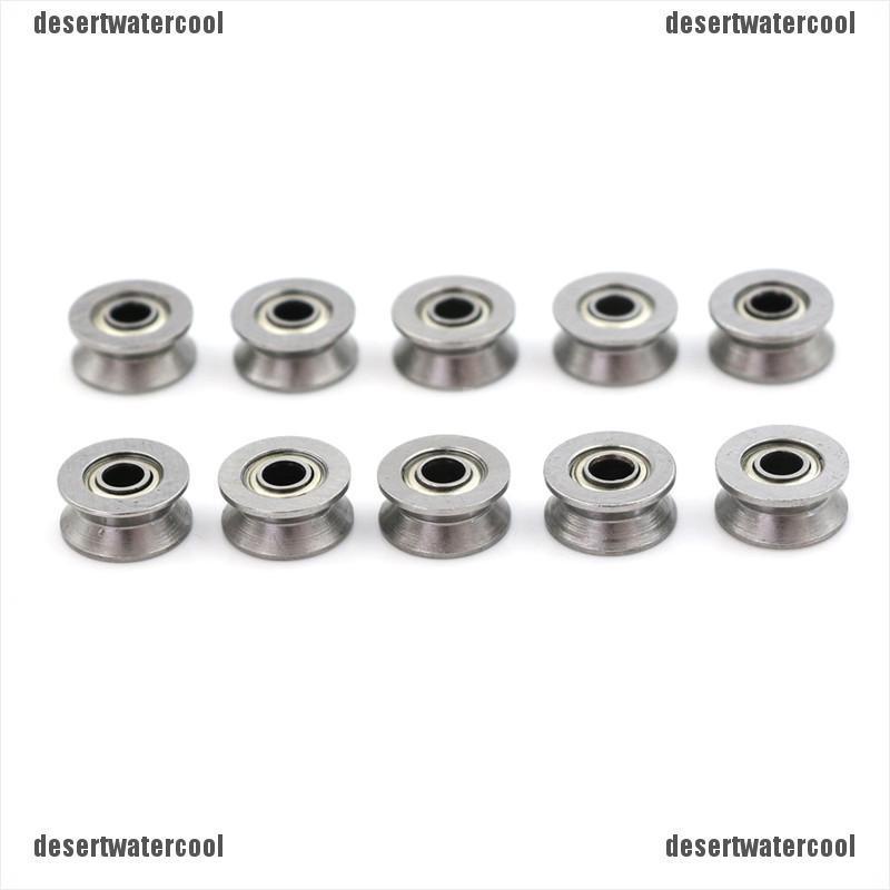 Deid 10pcs Bearing Pulley Ball Bearing HCS Deep V Groove Ukuran 3x12 X 4mm