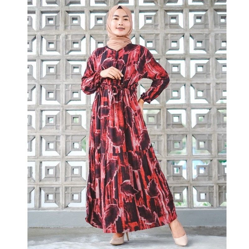 GAMIS // GAMIS MOTIF DAUN RAYON VISCOSE // TEKIA