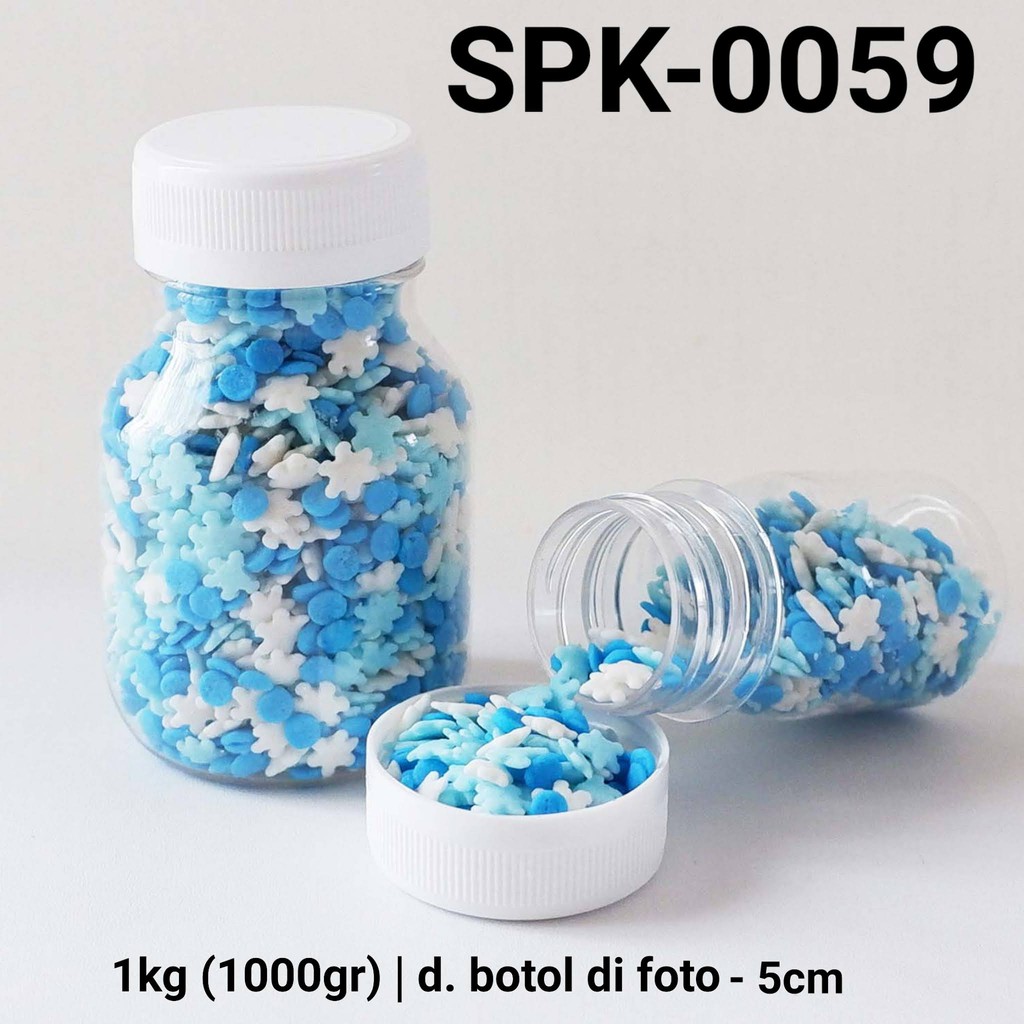 

SPK-0059 Sprinkles sprinkle sprinkel 1kg 1 kg snowflake biru putih yamama baking grosir murah sprinkles cake dekorasi mutiara trimit decoration story sprinklestory sprinklesstory sprinkle story yamama baking