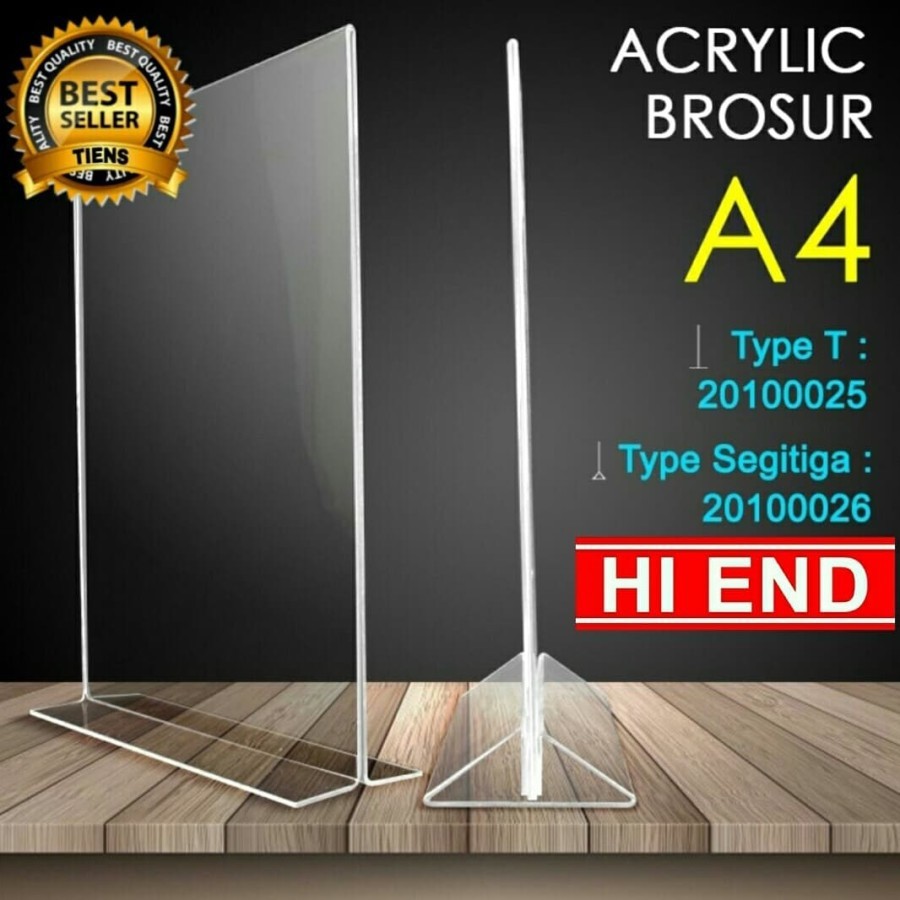 acrylic tent holder / akrilik tent card A4 tempat brosur Meja