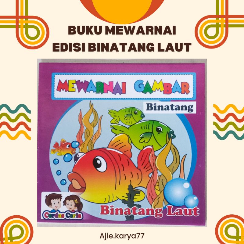 Buku Belajar Belajar Mewarnai Gambar Edisi Binatang Laut TK / RA Murah - Buku Belajar Mewarnai Gamba