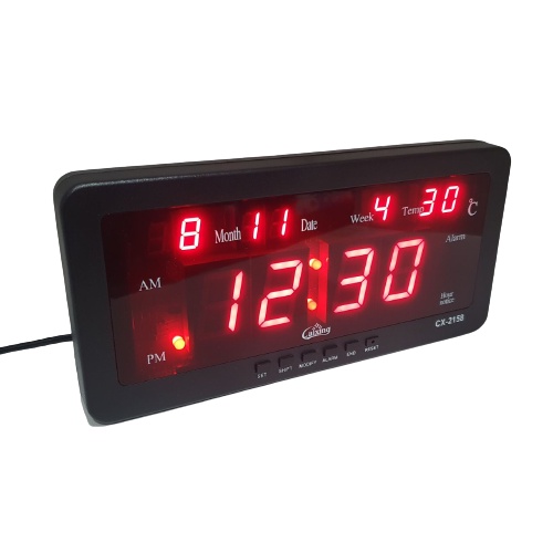 Jam Digital LED Kalender Temperature Alarm Dinding Clock Caixing CX2158