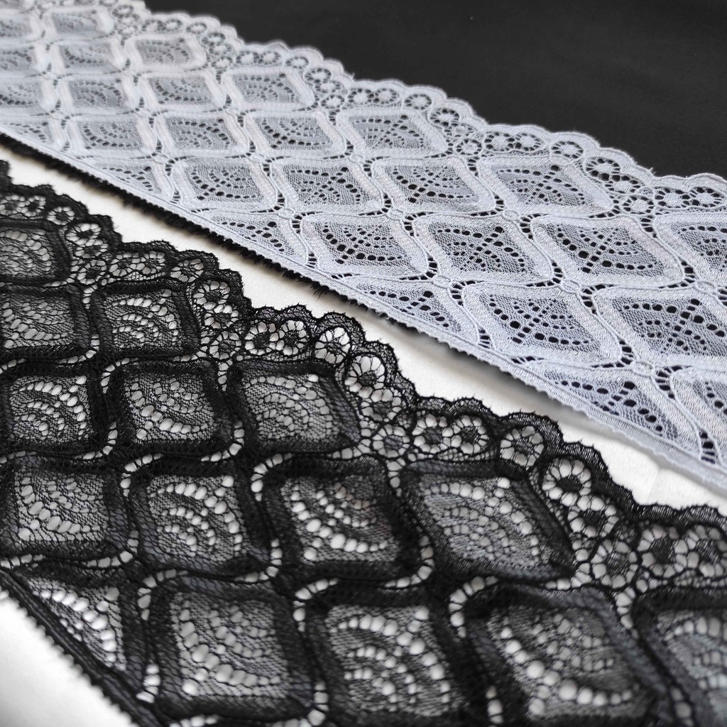 RENDA | Lebar 10 Cm | Grey | Code 28712 R | Renda Meteran | Narrow Lace
