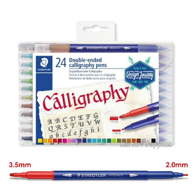 

STAEDTLER DOUBLE ENDED CALLIGRAPHY PEN SET SPIDOL KALIGRAFI WARNA DUAL TIP