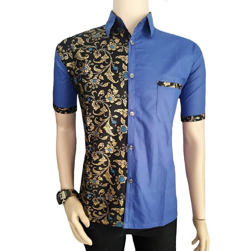 Model Baju  Cowok  Kombinasi Batik  Dan Polos Model Baju  