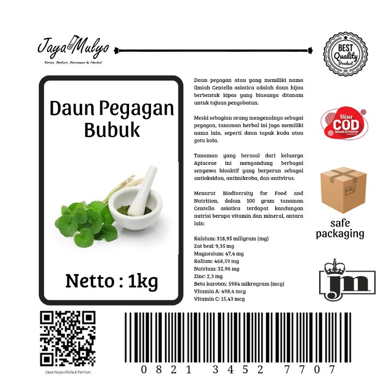 

Daun Pegagan Bubuk (1kg)