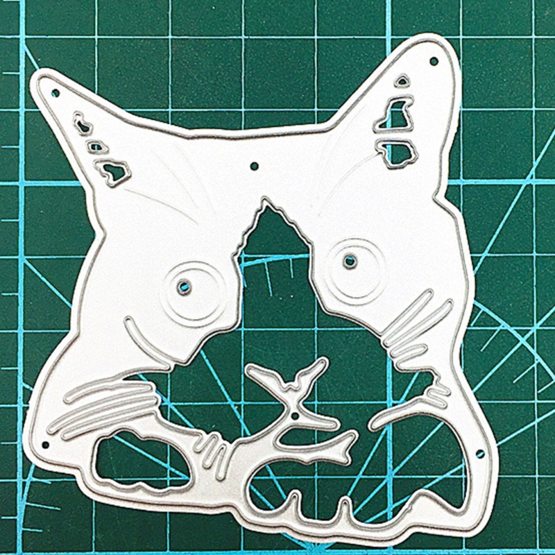 Zzz Cetakan Stensil Cutting Dies Motif Kucing Bahan Metal Untuk Scrapbook / Craft Diy