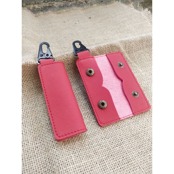 DOMPET STNK KUNCI MOBIL  MOTOR  SLIM / GANTUNGAN KUNCI SNAPHOCK / SHAPLOCK MILETERY ADS 01 KERIS TERBARU