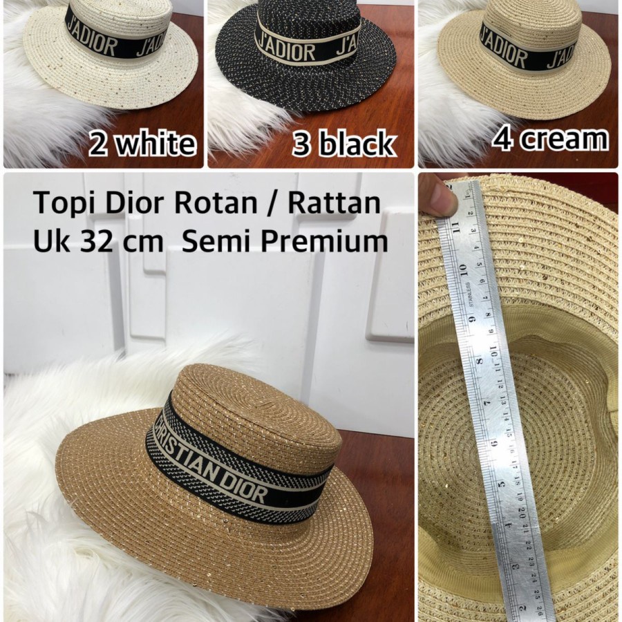 Ready TOPI PANTAI WANITA ROTAN SEMI PREMIUM