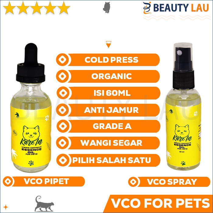 VCO KUCING 60 ML KAREIN OBAT PENCERNAAN ANTI JAMUR PENUMBUH BULU RONTOK SCABIES SKABIES KURAP KUCING