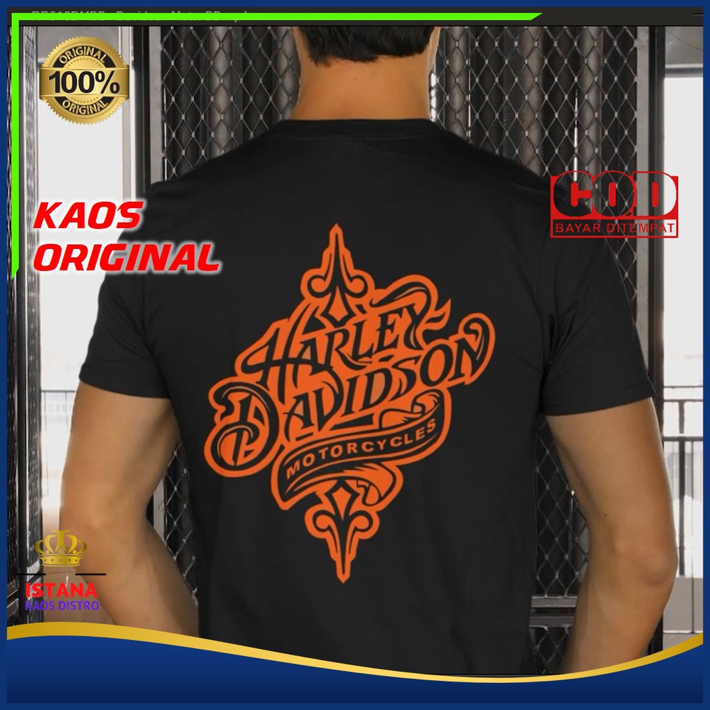 Baju Kaos Pria Cowok Distro Murah Original Oblong Dewasa Keren Lengan Pendek Harley Davidson kd07