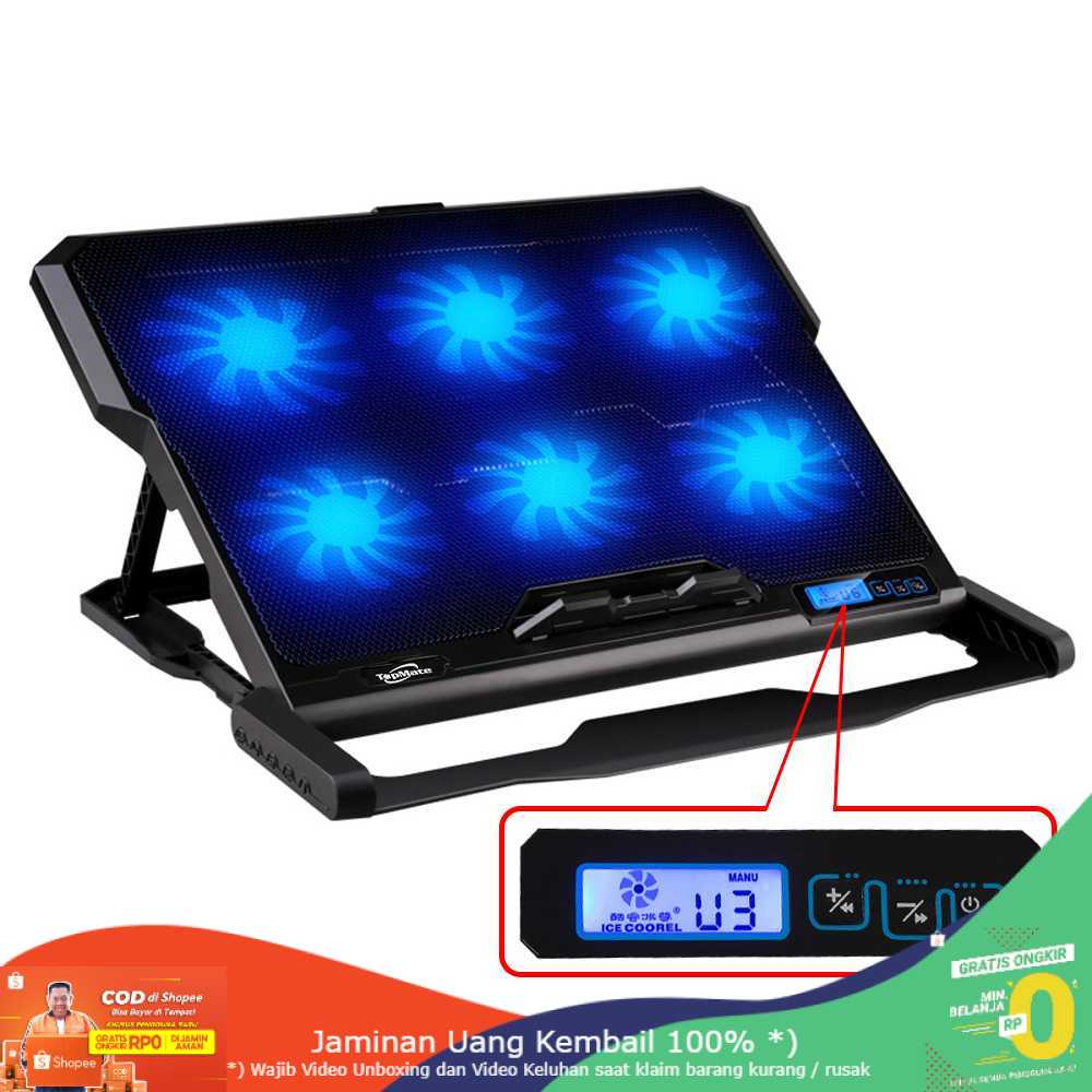 (BISA COD) RVOSTR ICE COOREL Cooling Pad Laptop 6 Fan - K6