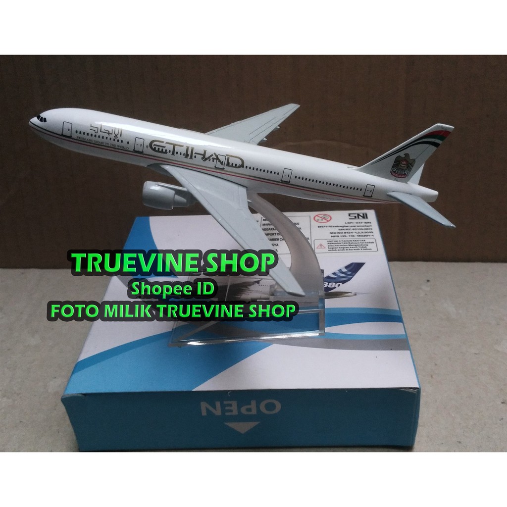 Miniatur (Diecast Besi) Pesawat Terbang ETIHAD AIRWAYS