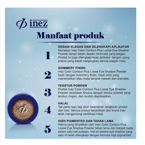 INEZ COLOR CONTOUR PLUS - LOOSE EYESHADOW POWDER