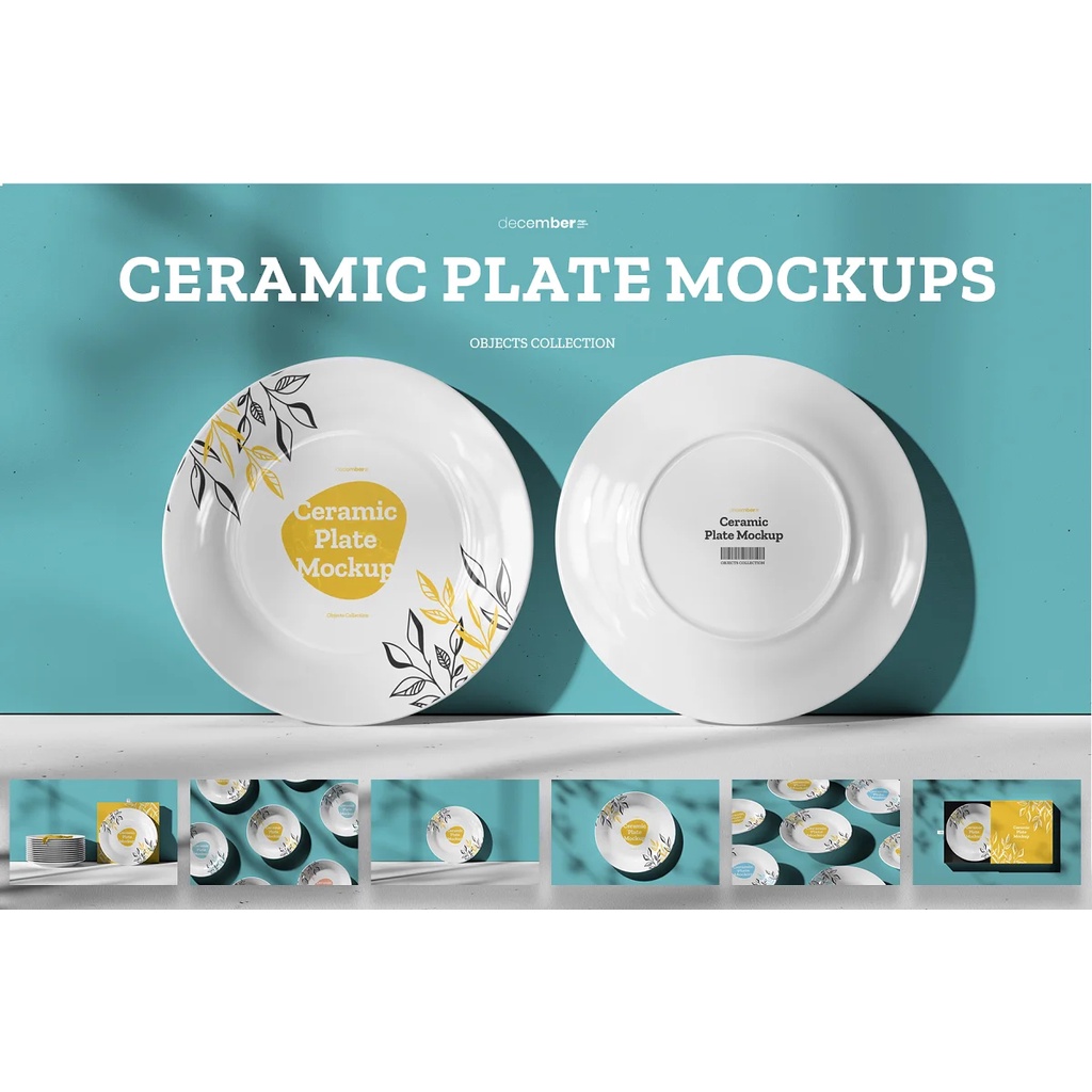 7 Mockups Ceramic Plates