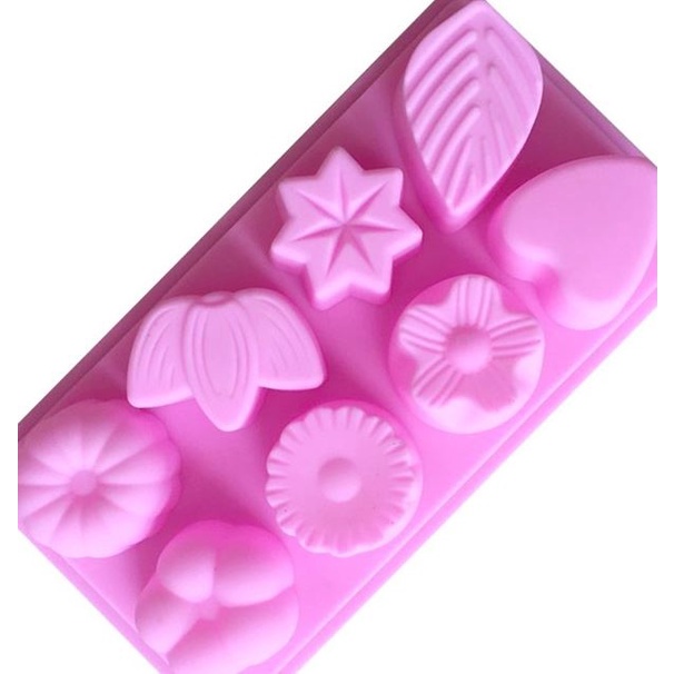 Cetakan Kue Silicone Cake Mold Silicone Jelly Coklat 8 Motif Loyang