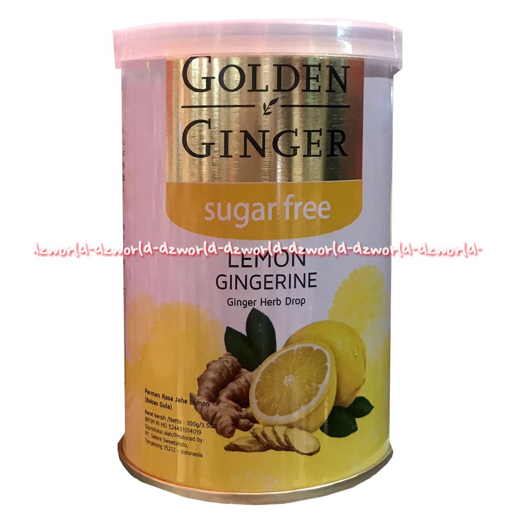 Golden Ginger Sugar Free 100gr Classic Lemon Permen Jahe Untuk Meredakan Tenggorokan Gondenginger Candy Less Sugar