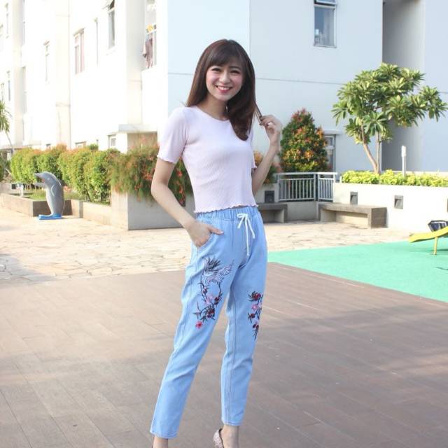 Jeans Disney , celana jeans,  jeans bordir,  jeans cewe,  celana jeans,  celana levis