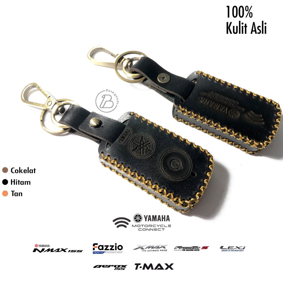 Cover Sarung Remote Keyless Nmax Xmax Tmax Aerox Lexi Freego Qbix Fazzio Gantungan Kunci Yamaha Kulit Asli