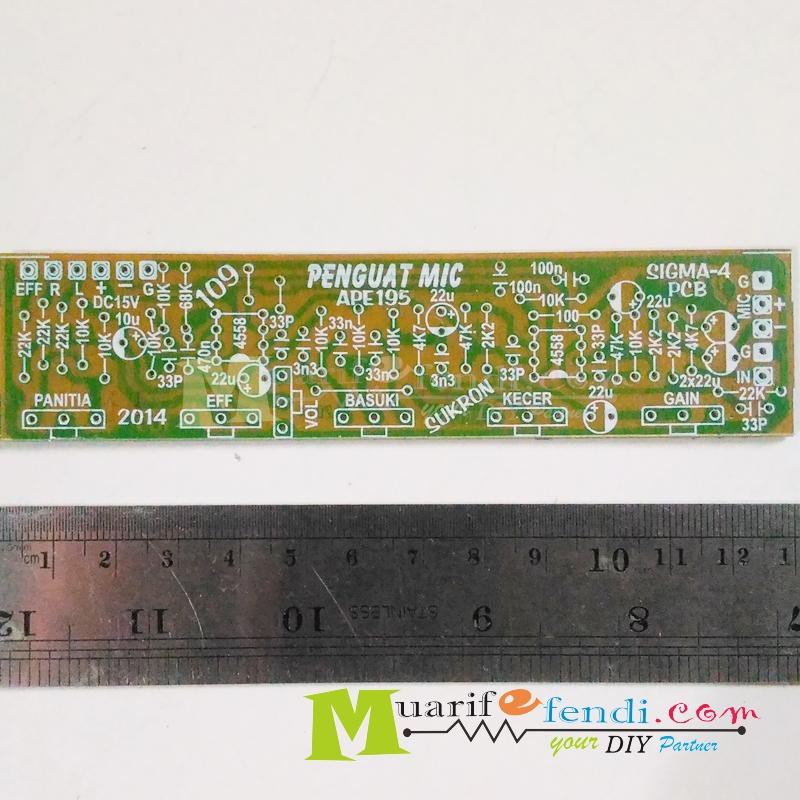 PCB mixer penguat mic 5 potensio ape195 preamp