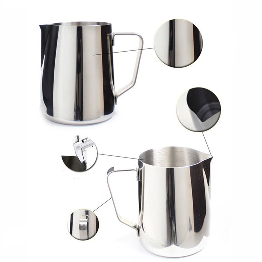 Cangkir Pitcher Desain Bunga Bahan Stainless Steel Untuk Kopi Cappuccino Susu Latte Art