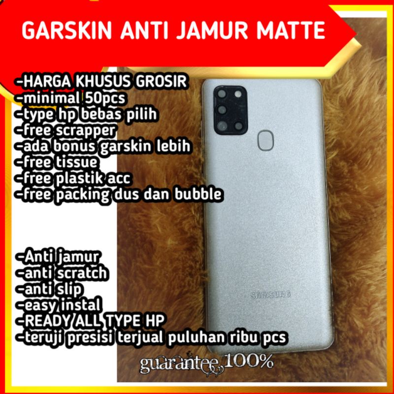 Khusus grosir minimal beli 10 pcs garskin hp anti jamur transparan matte anti gores belakang hp all type hp ready