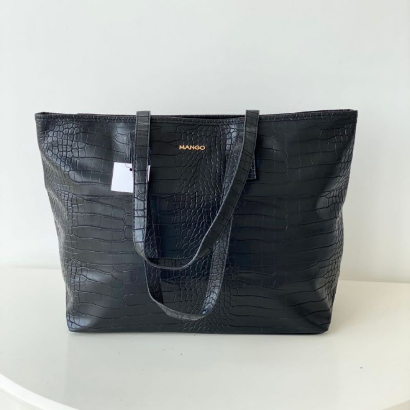 M251 Tas Tote Mango Croco Effect Large Tote Bag