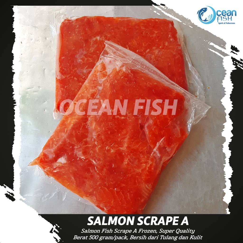 

Salmon Scrape A 500g/ Salmon Minced / Fresh-Frozen Grade Premium / Scape A / Salmon Scrape / Salmon Scrape A Fresh / Salmon Triming / Triming Daging Salmon Segar / Ikan Salmon Segar