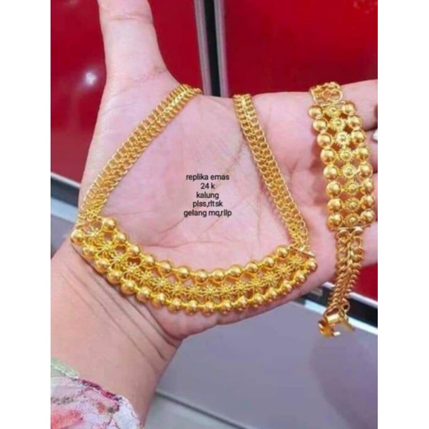 kalung matahari /merica  ,gelang matahari / merica replika emas 24 k