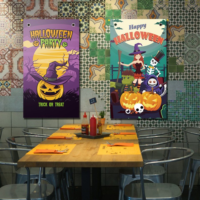 Banner Happy Halloween Dekorasi Pesta Haloween Trick Or Treat Murah