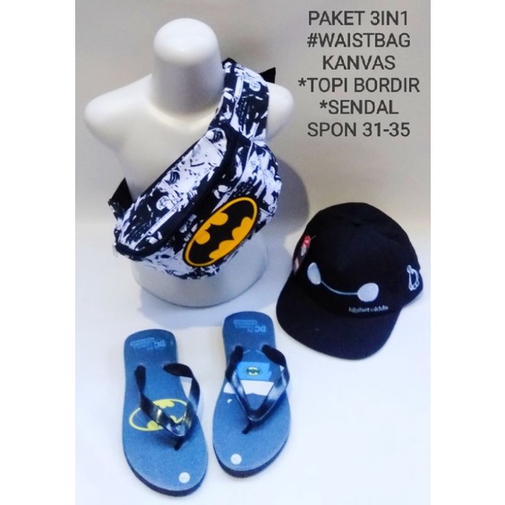 [BONUS SENDAL] Waistbag Original Batman/topi baseball