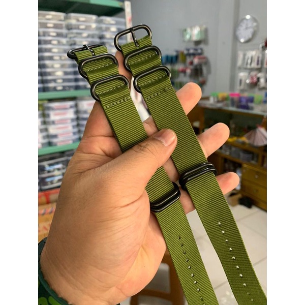 Strap Tali Jam Tangan Nato Zulu Kanvas hijau 22MM