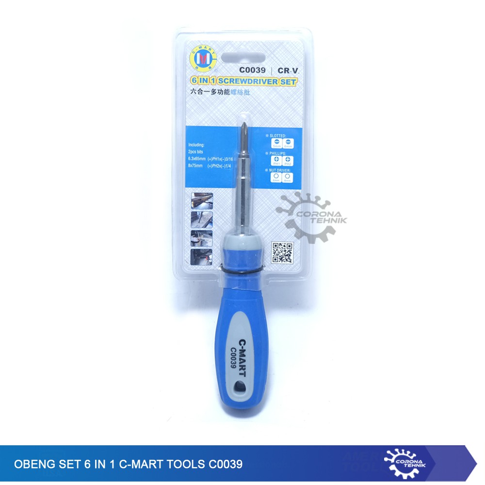 Obeng Set 6 in 1 C-Mart Tools C0039