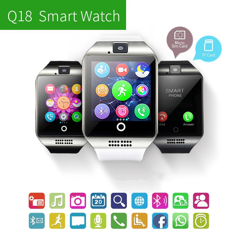 Q18 Smartwatch Dengan Layar Sentuh Bluetooth Kartu Sim Tf