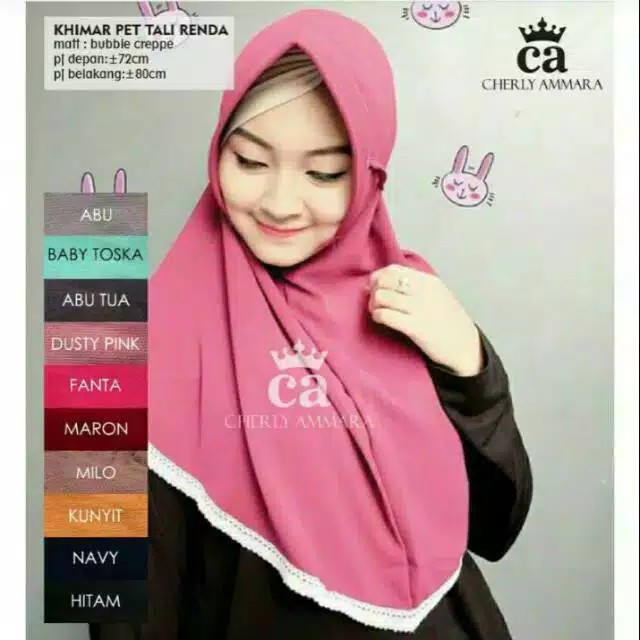 Simpel Pet Tali Renda / Khimar Pet Tali