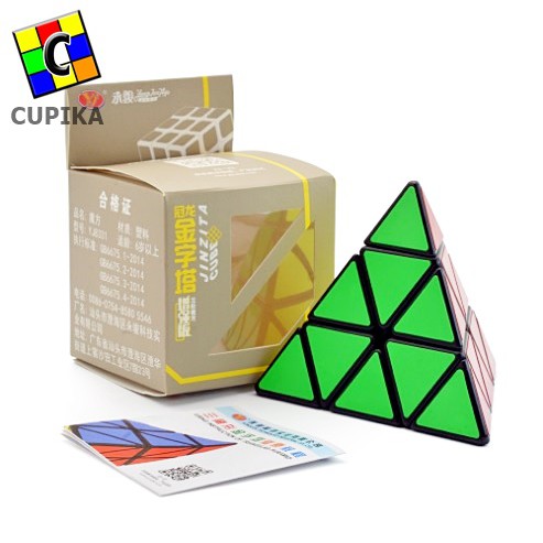 Rubik Piramid Pyraminx Segitiga Yongjun Magic Cube 3x3 Black Mainan Anak
