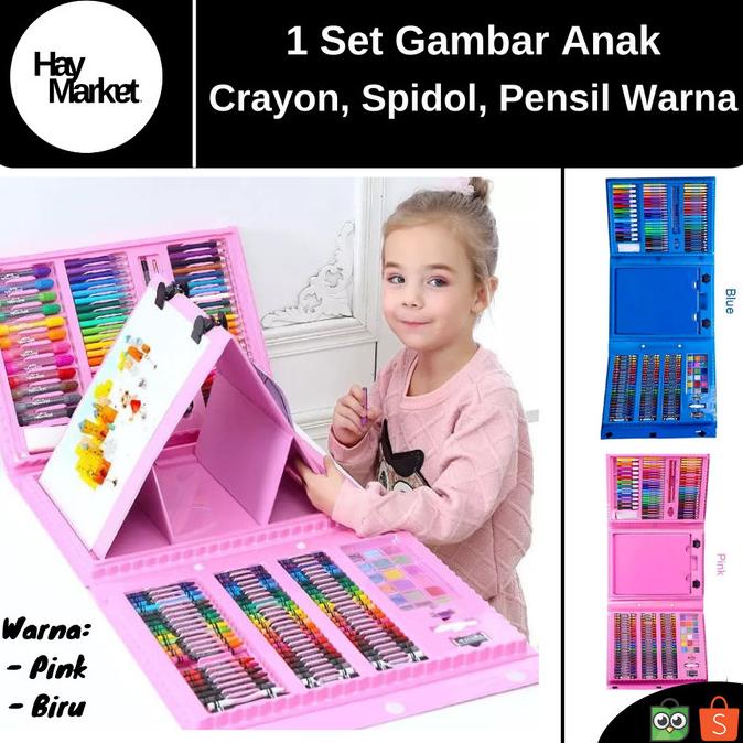 

Crayon Spidol Pensil Warna Set Anak Alat Melukis Mewarnai Gambar 208Pc
