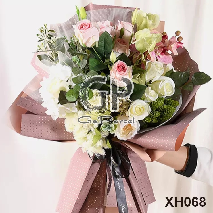 ( 5 Lembar ) BICOLOR SILVER POINT - FLOWER WRAPPING PAPER KOREAN POLKADOT CELLOPHANE / KERTAS BUNGA PAPER DOUBLE COLOR BUKET BOUQUET