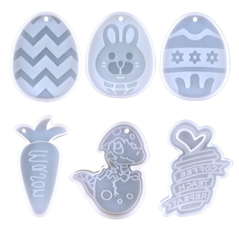 SIY  Shiny Glossy Easter Egg/Bunny/Love Coffee Cup Mold Resin Craft Easter Day Mold for DIY Keychain Necklace Charms Making