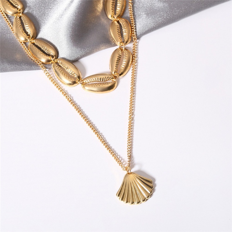 [ACKER] Summer Beach Bohemian Choker Dengan Shell Layer Necklace Untuk Wanita