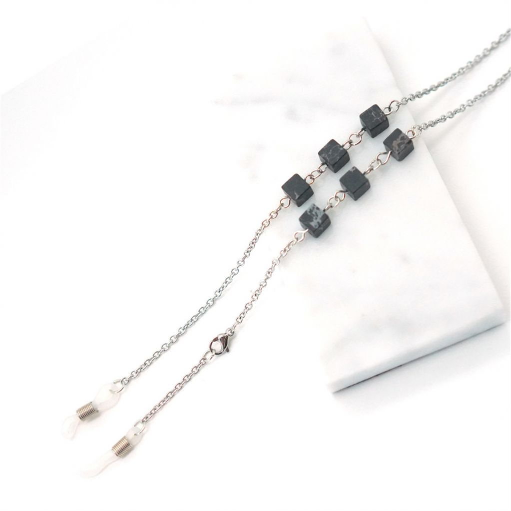 Mask Rope Glasses Chain Glasses Decorative Accessories Cube Multicolor Pendant Metal Glasses Chain Anti-slip Mask Extension Strap Glasses Lanyard Mask Chain -OW-