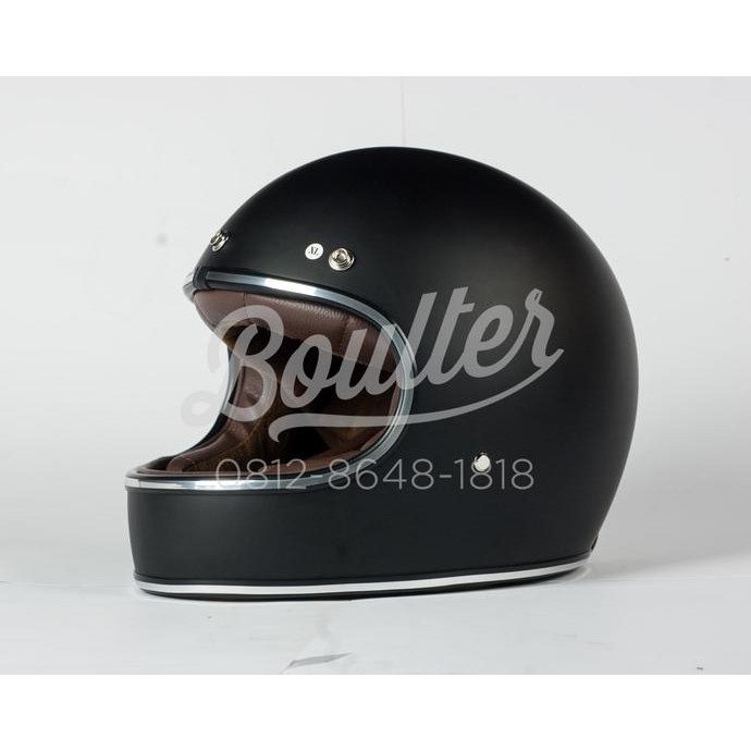 Boulter FF Gringo Helm Fullface - Black Doff - Helmet Only