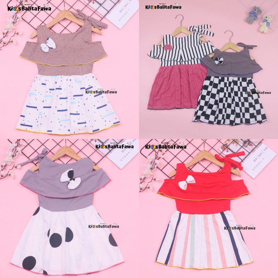 Dress Rachel uk 3-4 Tahun / Dres Kensi Pakaian Export Quality Anak Perempuan Gaun Baju Pesta