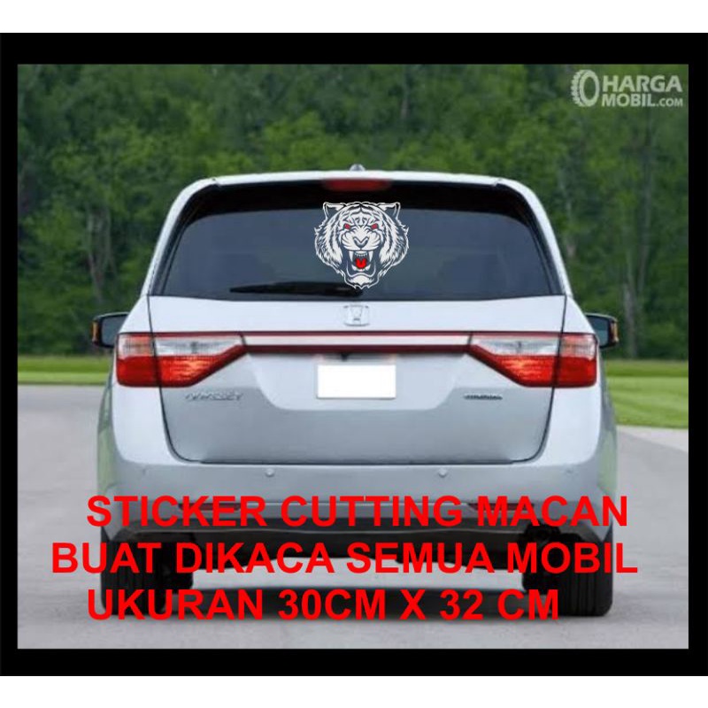 sticker mobil kepala macan harimau