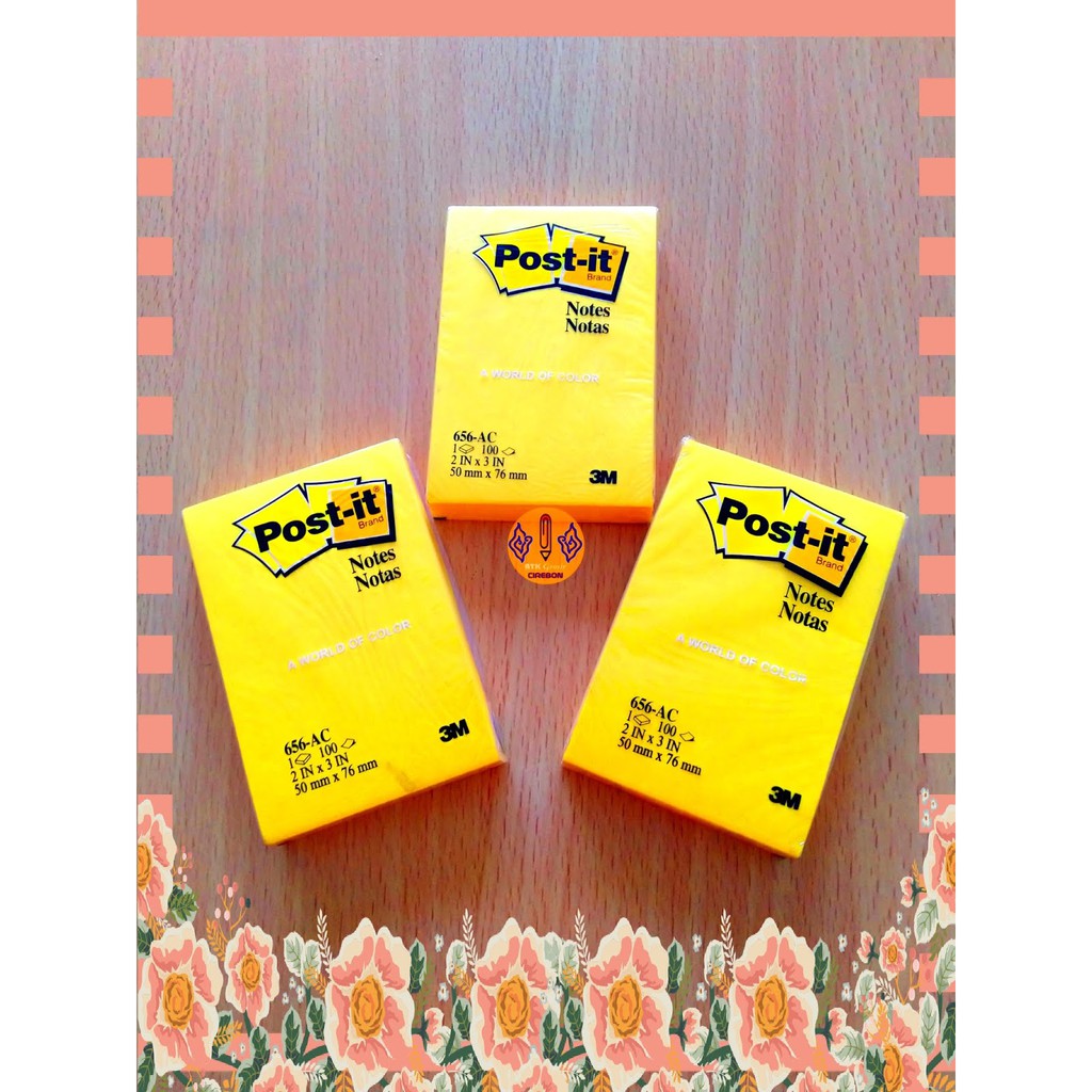 Jual Kertas Memo Kuning 3M 656 Post It Ac 2”X3” 100L Yellow  Indonesia|Shopee Indonesia