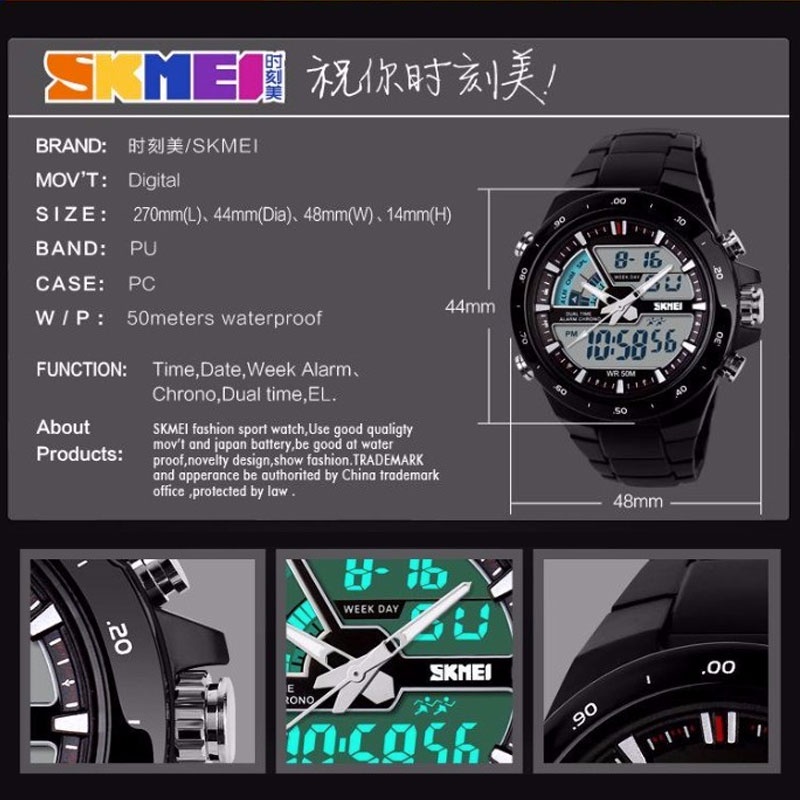 SKMEI 1016 Jam Tangan Pria Digital Analog Anti Air WK-SBY