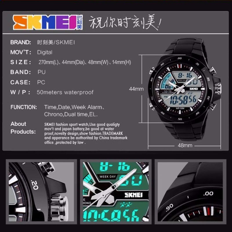 SKMEI 1016 Jam Tangan Pria Digital Analog Anti Air WK-SBY